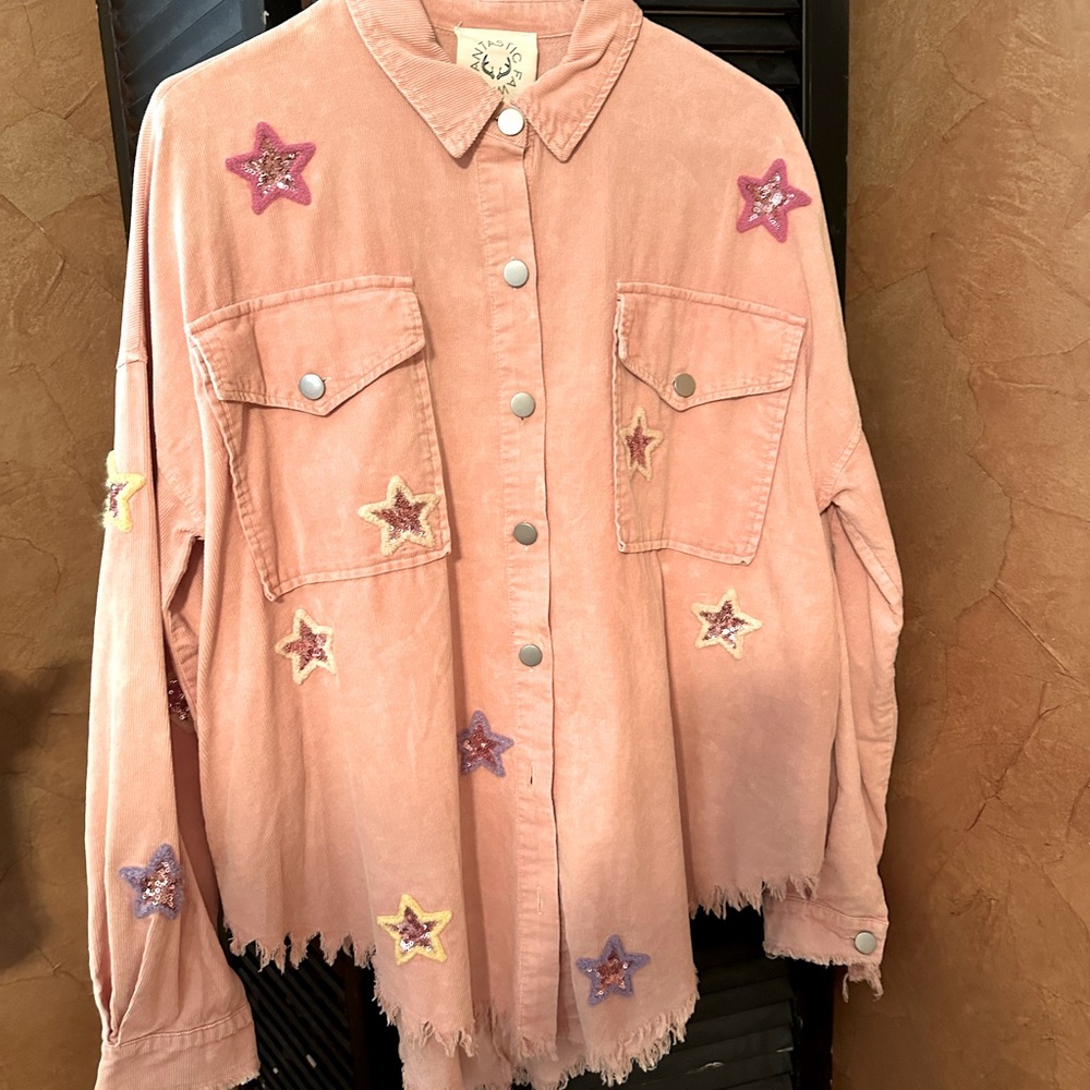 Fantastic Fawn pink corduroy Shacket